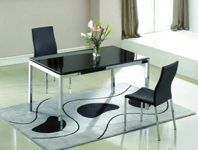 minimalist glass metal dining table King kong