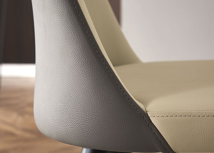 dc1099 dining chair backside leather detail