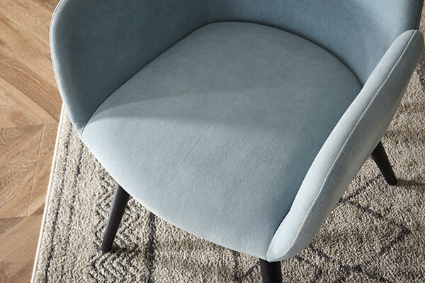 DC1047 Pennon Dining Chair with fabric seat in light blue