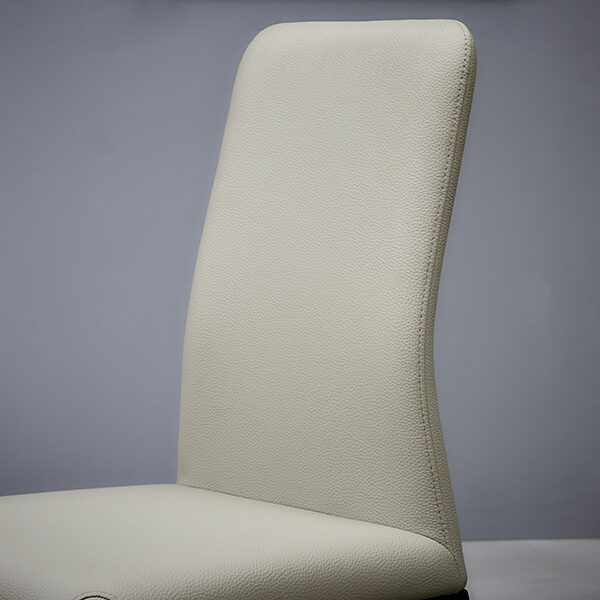DC1053 Adroit Nowoczesne krzesło do jadalni ze skórą PU w kolorze beżowym