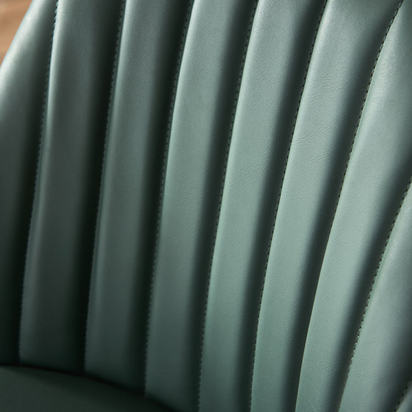 DC1062 chaise de salle à manger dossier en cuir dans le ton vert foncé