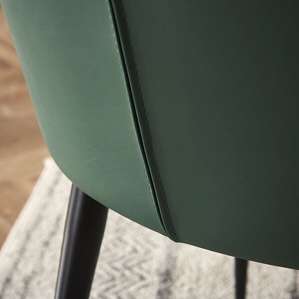 DC1062 faux leather dining chair backside detail