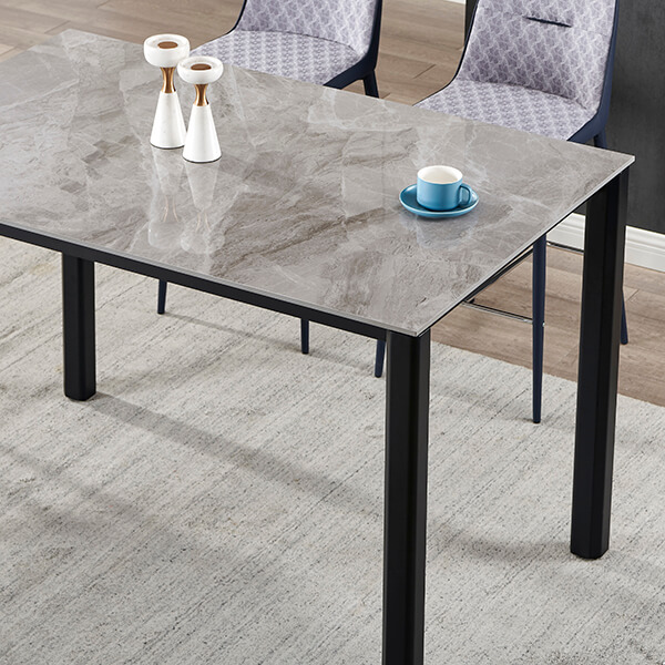 BC5170 table de bar avec plateau en céramique nommée "gris clair italien".
