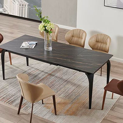 DT8937 모던 세라믹 테이블 600px DT8937-로랑 골드 블랙 테이블 상판과 메탈 프레임의 모던 세라믹 테이블
