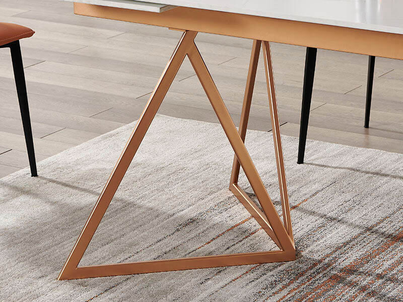 DT8948J dining table with rose gold metal legs