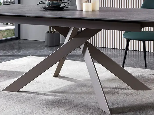 DT8965 extendable table metal legs detail