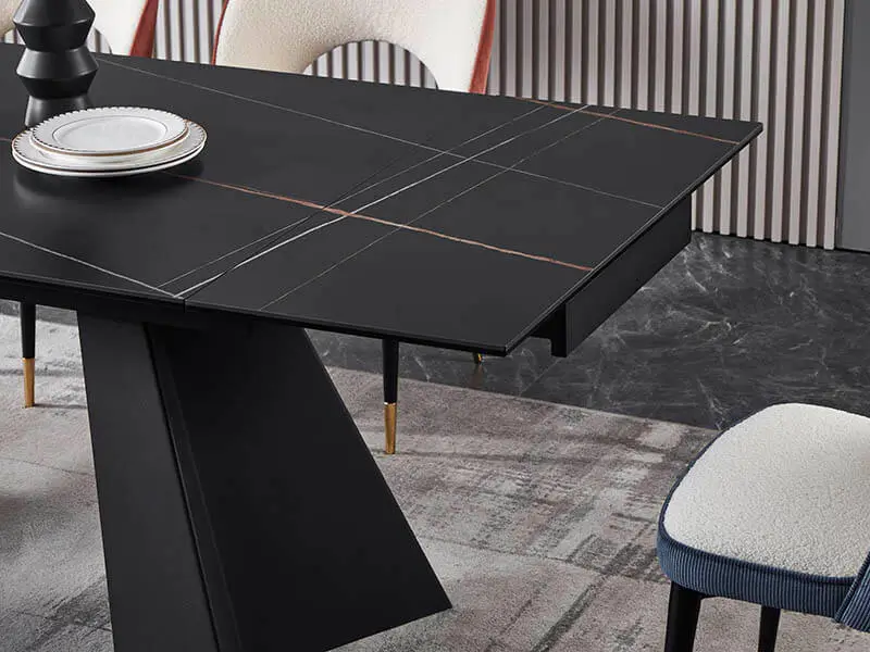 DT8975 dining table with ceramic tabletp in black