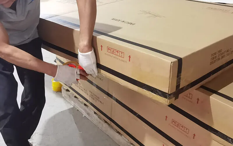 How to seal a glass dining table package in factory before shipment
