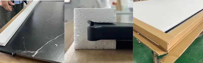 well protected sintered stone table edges