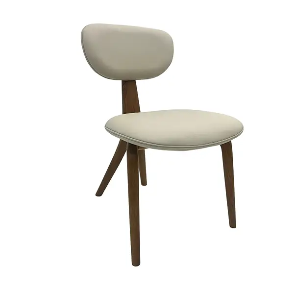 DC1239 wooden chair with pu upholstery side view
