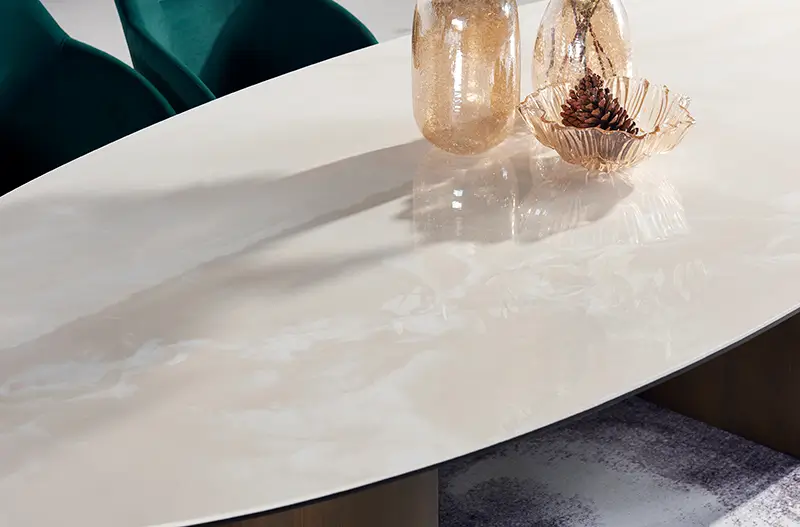 Mesa de cerámica en forma ovalada, mesa de lujo -DT9065 (2)