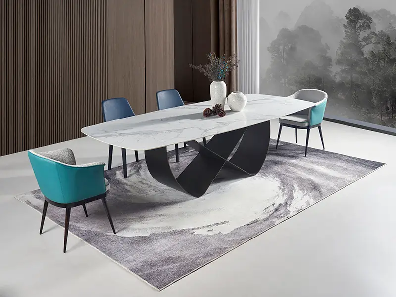 DT9041 Mesa de cerámica de lujo de 3 m con sillas