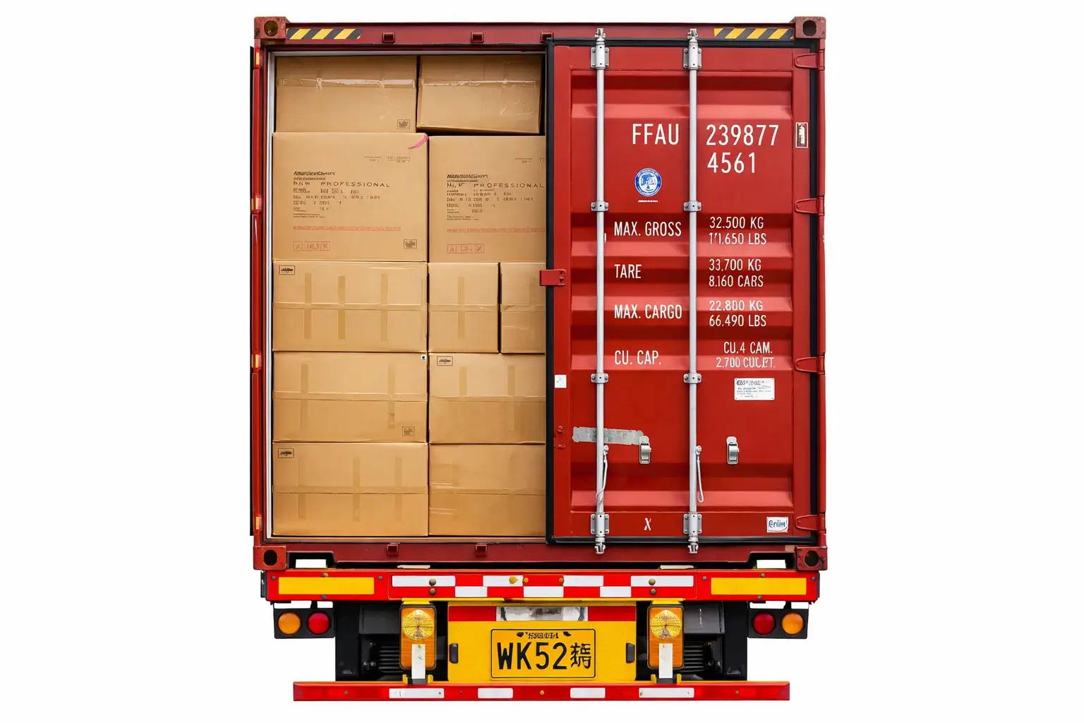 контейнерная погрузка для обеденных стульев с завода